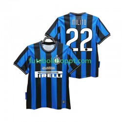 Camisola Homem Inter de Milão MILITO 22 2009 Retro Principais Equipamento 2010 Manga Curta