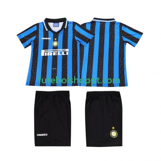 Camisola Júnior Inter de Milão 1997 Retro Principais Equipamento 1998 Manga Curta