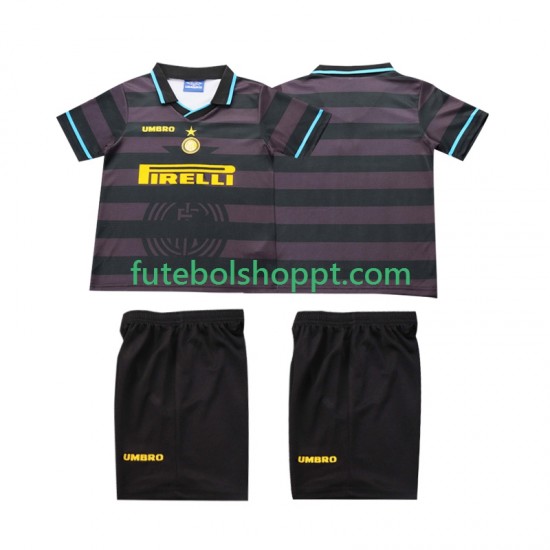 Camisola Júnior Inter de Milão 1997 Retro Terceiro Equipamento 1998 Manga Curta