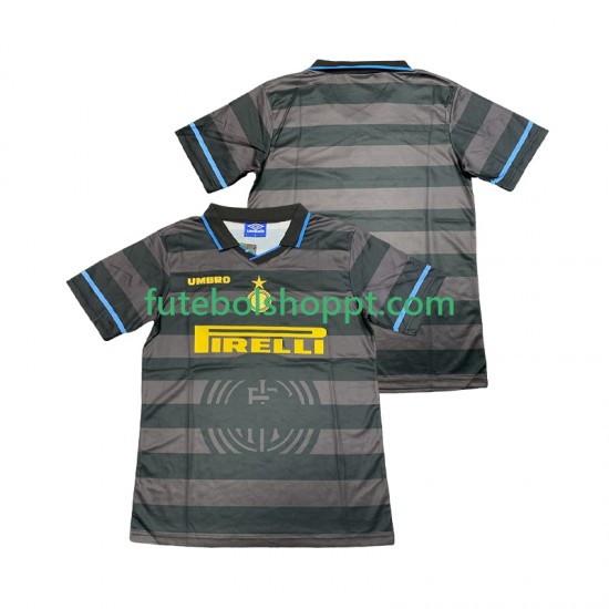 Camisola Homem Inter de Milão 1997 Retro Terceiro Equipamento 1998 Manga Curta