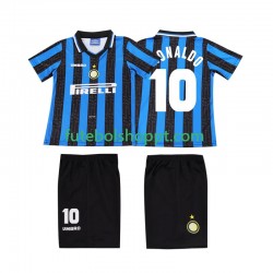 Camisola Júnior Inter de Milão Ronaldo 10 1997 Retro Principais Equipamento 1998 Manga Curta