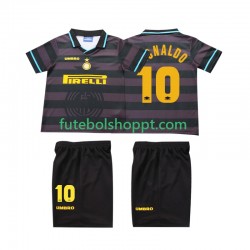 Camisola Júnior Inter de Milão Ronaldo 10 1997 Retro Terceiro Equipamento 1998 Manga Curta