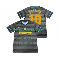 Camisola Homem Inter de Milão Ronaldo 10 1997 Retro Terceiro Equipamento 1998 Manga Curta