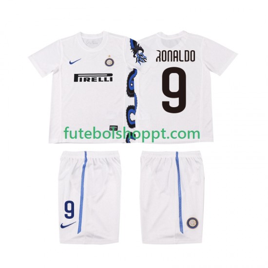 Camisola Júnior Inter de Milão Ronaldo 9 Retro Alternativa Equipamento 2011 2010 Manga Curta