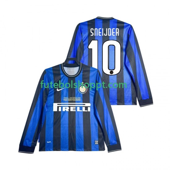 Camisola Homem Inter de Milão SNEIJDER 10 2009 Retro Principais Equipamento 2010 Manga Comprida
