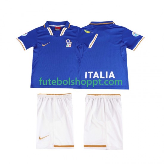 Camisola Júnior Itália 1996 Retro Principais Equipamento Manga Curta