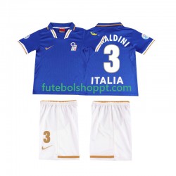 Camisola Júnior Itália MALDINI 3 1996 Retro Principais Equipamento Manga Curta