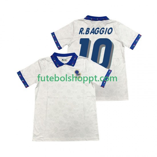 Camisola Homem Itália Roberto Baggio 10 Retro Alternativa Equipamento 1994 Manga Curta