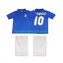 Camisola Júnior Itália Roberto Baggio 10 Retro Principais Equipamento 1994 Manga Curta