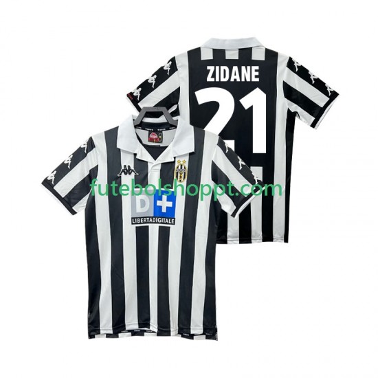 Camisola Homem Juventus ZIDANE 21 2000 Retro Principais Equipamento 1999 Manga Curta