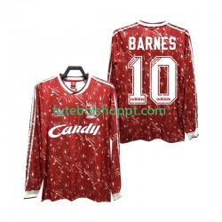 Camisola Homem Liverpool BARNES 10 1989 1991 Retro Principais Equipamento Manga Comprida