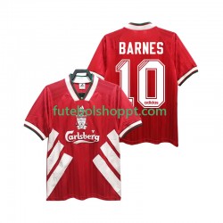 Camisola Homem Liverpool BARNES 10 1993 1995 Retro Principais Equipamento Manga Curta