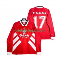 Camisola Homem Liverpool MCMANAMAN 17 1993 1995 Retro Principais Equipamento Manga Comprida