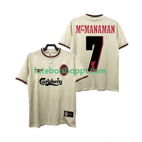 Camisola Homem Liverpool MCMANAMAN 7 1996 1997 Retro Alternativa Equipamento Manga Curta