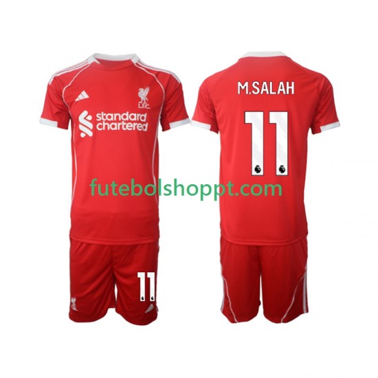 Camisola Júnior Liverpool Mohamed Salah 11 Principais Equipamento 2025-2026 Manga Curta