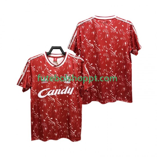 Camisola Homem Liverpool 1989 1991 Retro Principais Equipamento Manga Curta