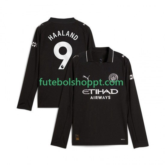 Camisola Homem Manchester City Erling Haaland 9 Alternativa Equipamento 2025-2026 Manga Comprida