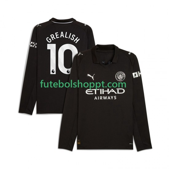 Camisola Homem Manchester City Jack Grealish 10 Alternativa Equipamento 2025-2026 Manga Comprida