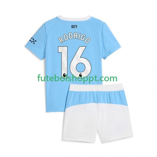 Camisola Júnior Manchester City Rodrigo Hernandez 16 Principais Equipamento 2025-2026 Manga Curta