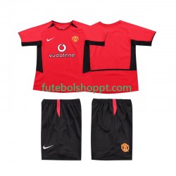 Camisola Júnior Manchester United Retro Principais Equipamento 2004 2002 Manga Curta