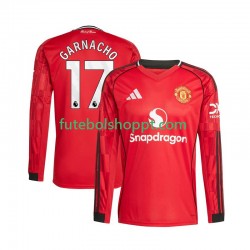 Camisola Homem Manchester United Alejandro Garnacho 17 Principais Equipamento 2025-2026 Manga Comprida