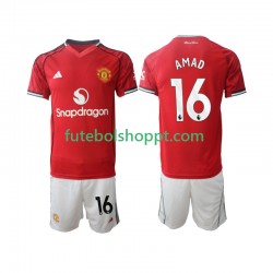 Camisola Júnior Manchester United Amad Diallo 16 Principais Equipamento 2025-2026 Manga Curta