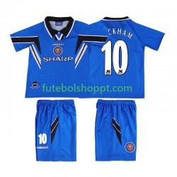 Camisola Júnior Manchester United BECKHAM 10 1996 Retro Terceiro Equipamento 1998 Manga Curta
