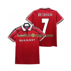 Camisola Homem Manchester United BECKHAM 7 Retro Principais Equipamento 1998 1999 Manga Curta