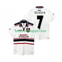 Camisola Homem Manchester United Beckham 7 Retro Alternativa Equipamento 1998 1999 Manga Curta