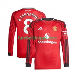 Camisola Homem Manchester United Bruno Fernandes 8 Principais Equipamento 2025-2026 Manga Comprida