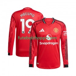 Camisola Homem Manchester United Bryan Mbeumo 19 Principais Equipamento 2025-2026 Manga Comprida