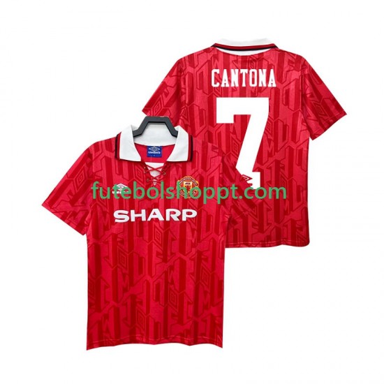 Camisola Homem Manchester United CANTONA 7 1992 Retro Principais Equipamento 1994 Manga Curta