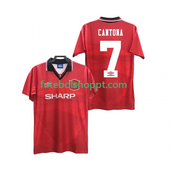 Camisola Homem Manchester United CANTONA 7 1996 Retro Principais Equipamento 1994 Manga Curta