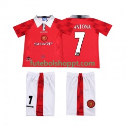Camisola Júnior Manchester United CANTONA 7 1996 1997 Retro Principais Equipamento Manga Curta