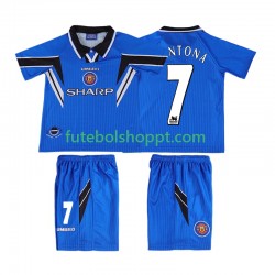 Camisola Júnior Manchester United CONTONA 7 1996 Retro Terceiro Equipamento 1998 Manga Curta