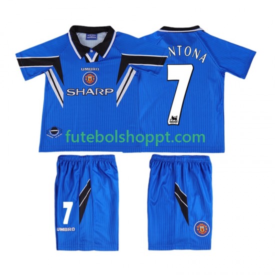 Camisola Júnior Manchester United CONTONA 7 1996 Retro Terceiro Equipamento 1998 Manga Curta