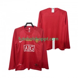 Camisola Homem Manchester United Champions League 2007 Retro Principais Equipamento 2008 Manga Comprida