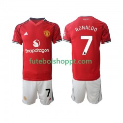 Camisola Júnior Manchester United Cristiano Ronaldo 7 Principais Equipamento 2025-2026 Manga Curta