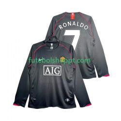 Camisola Homem Manchester United Critstiano Ronaldo 7 2007 Retro Alternativa Equipamento 2008 Manga Comprida
