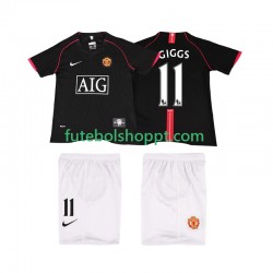 Camisola Júnior Manchester United GIGGS 11 2007 Retro Alternativa Equipamento 2008 Manga Curta