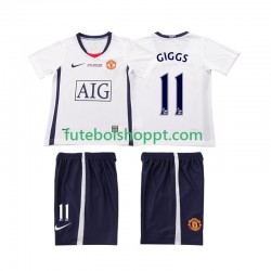 Camisola Júnior Manchester United GIGGS 11 Champions League 2009 Retro Alternativa Equipamento 2008 Manga Curta