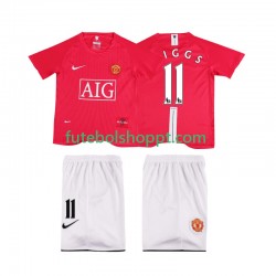 Camisola Júnior Manchester United GIGGS 11 Premier League 2007 Retro Principais Equipamento 2008 Manga Curta