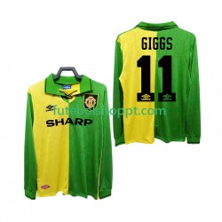 Camisola Homem Manchester United GIGGS 11 1992 Retro Alternativa Equipamento 1994 Manga Comprida