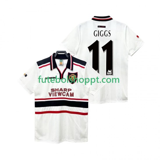 Camisola Homem Manchester United GIGGS 11 Retro Alternativa Equipamento 1998 1999 Manga Curta