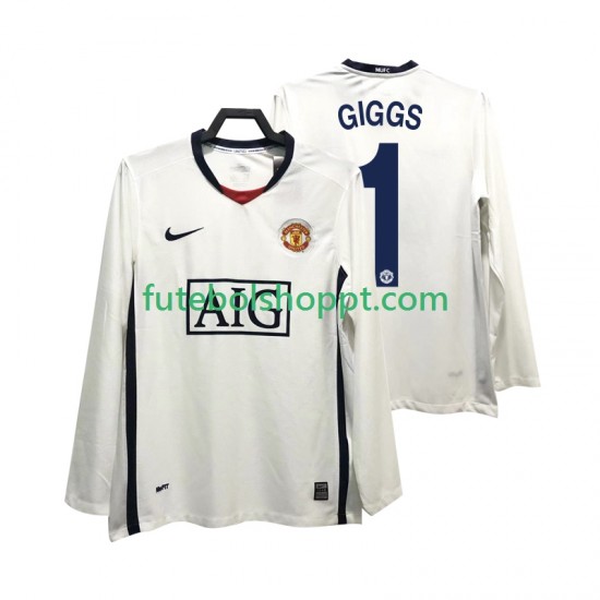 Camisola Homem Manchester United GIGGS 11 Premier League 2009 Retro Alternativa Equipamento 2008 Manga Comprida
