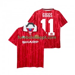 Camisola Homem Manchester United GIGGS 11 1992 Retro Principais Equipamento 1994 Manga Curta