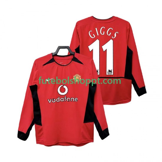 Camisola Homem Manchester United GIGGS 11 Retro Principais Equipamento 2004 2002 Manga Comprida