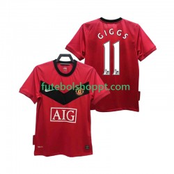 Camisola Homem Manchester United GIGGS 11 2009 Retro Principais Equipamento 2010 Manga Curta