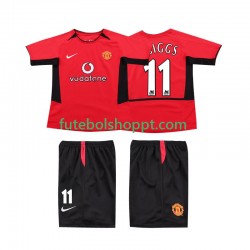 Camisola Júnior Manchester United GIGGS 11 Retro Principais Equipamento 2004 2002 Manga Curta