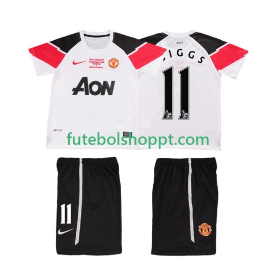 Camisola Júnior Manchester United GIGGS 11 Champions League 2012 Retro Terceiro Equipamento 2011 Manga Curta